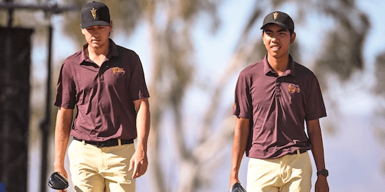 Preston Summerhays (left) and Pongsapak Laopakdee (Arizona State Athletics Photo)
