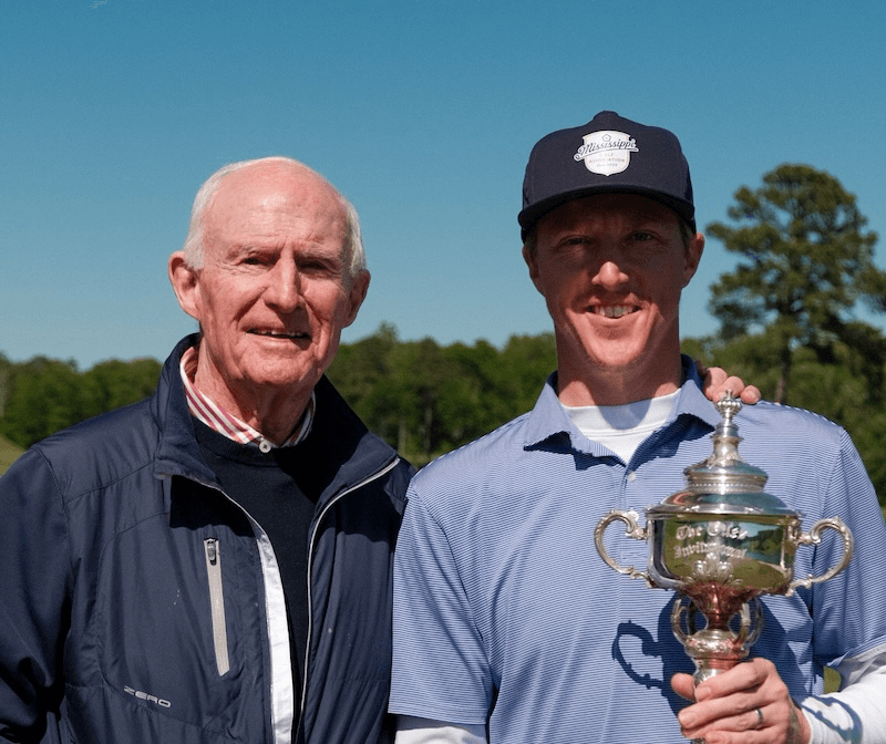 Legendary golfer Vinny Giles with 2026 winner Brett Patterson (Matt Pochily photo)