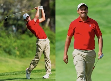Cardinal sophomores Maverick McNealy (left) and<br>Viraat Badhwar (Photos by Steven Gibbons/USGA)