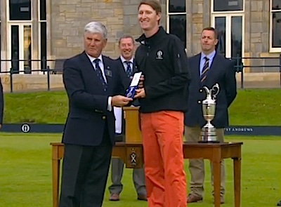 Niebrugge accepts Silver Medal at St. Andrews