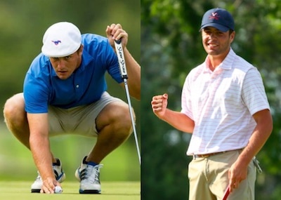 U.S. Amateur finalists Bryson DeChambeau of Clovis, Calif.<br>(left) and Derek Bard of New Hartford, N.Y. (USGA photos)