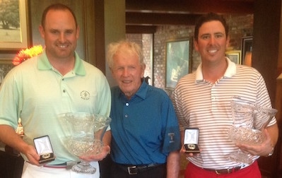 From left to right John Hunter, Jackie Burke Jr. and Brad Segreto <br>(Photo from George Adams)</br>
