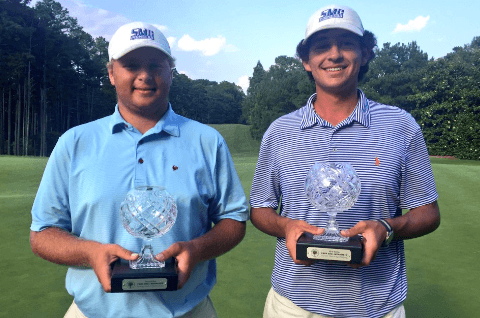Zach Herold and Bryce Miley with medalist trophy's at South Carolina Four-Ball <br>(S. Carolina Golf Association Photo)</br>