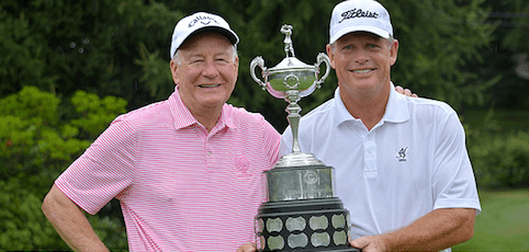 Tournament namesake O. Gordon Brewer, Jr. (left) congratulates Bob Beck on his victory <br>(GAP Photo)</br>