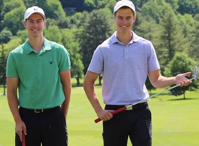 Luke Grogan (right) with his twin brother Levi <br>We're proud to have them both as AGC members