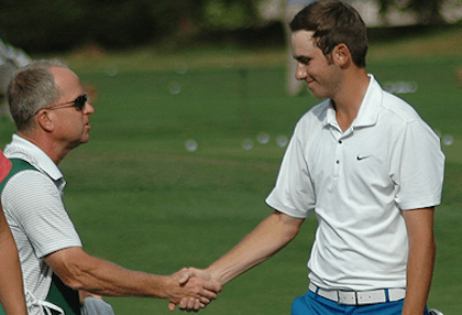 Chase Carlson after opening 6-under 66 <br>(WA State Golf Association)</br>
