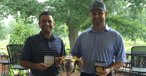 Kyle Nathan (L) and John Hunter (R) after John R. Williams Four-Ball Invitational title