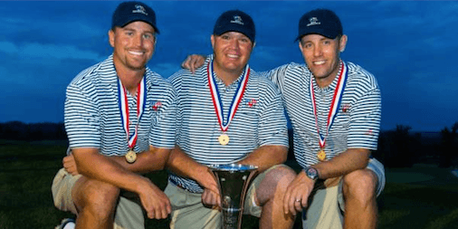 2014 Team Texas winners Aaron Hickman (L), Colby Harwell (C) and Zach Atkinson (R) <br>(USGA Photo)
