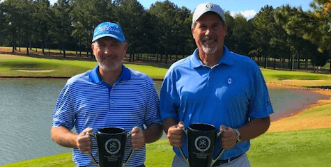 Mike Greer (L) and Tom Jungkind after Alabama Senior-Ball title <br>(AL Golf Association Photo)