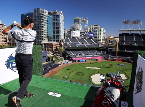 The "Island Green" 9th hole at The Links at Petco Park