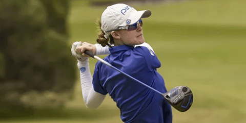 Karis Davidson hits a d rive at the Australian Women's Amateur <br>(Golf Australia Photo)