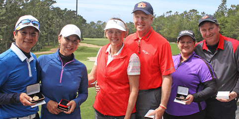 Big Sur Flight champs Itsuko Moridaira and Takeshi Usuzaka, <br>runner-ups Dorothy and Steve Donnelly and <br>third place finishers Angie and John Friedrich (left to right) <br>(NCGA Photo)