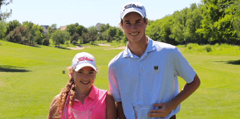 Winners Hailey Jones (L) and Matthew Riedel (R) <br>(AJGA Photo)