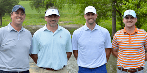 The winning team of Jay Woodson, Kenneth Cocolin, Starell Cox and TJ Austin <br>(VSGA Photo)