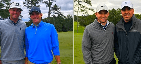 Co-medalist winners Jordy Hayden-Ty Thompson (L) <br>and Andy McRae-Vic Kyatt III (R) <br>(Alabama Golf Association Photo)