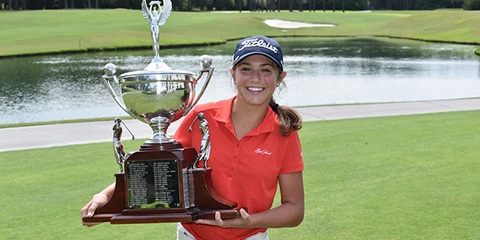 Winning the Carolina Women's Am is a family business for Rachel Kuehn<br>(Carolinas Golf Association photo)