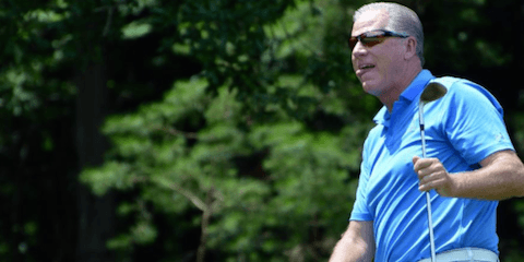 First round Virginia Senior Stroke play leader Danny Hopkins <br>(VSGA Photo)