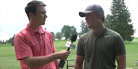 Zach Bauchou (R) spoke about his round with Kevin<br>Cassidy of AmateurGolf.com (click the video below)