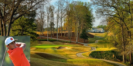 Bryson Nimmer (65) has takent he first round lead at Druid Hills