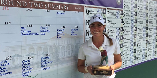 Kristen Gillman is in good position to defend her North & South title<br>(Pinehurst photo)