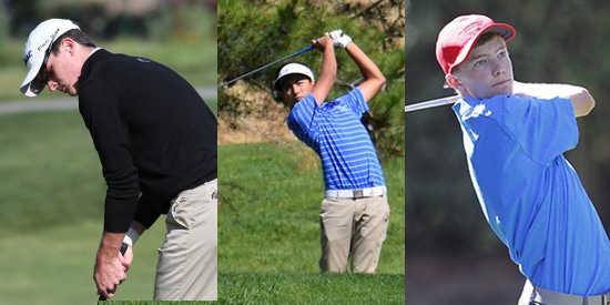 Kevin Velo, Sam Yamaguci, and Craig Ronne (Left to Right)<br>(photo credit to SJSU Athletics, Davis Enterprise, and Golf Today Northwest)