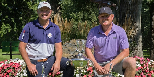 Mike Fiedler (L) and Johnny Larson<br>(Minnesota Golf Association photo)