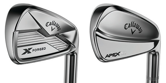 The Callaway X Forged (L) and Apex Muscleback (R) Irons