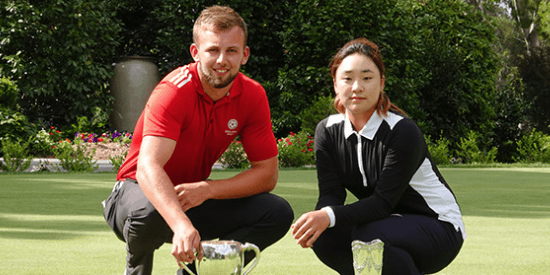 Champions Gian-Marco Petrozzi (L) and Ina Yoon (R) <br>(NSW Photo)