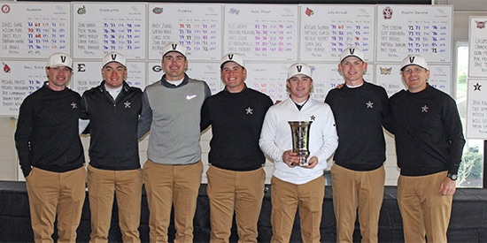 John Augenstein (in white) and the Vanderbilt Commodores (VU photo)
