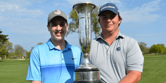 86th New Jersey Four-Ball champions Randall Lazzaro (L) and Brendan Hansen (R) <br>(NJSGA Photo)