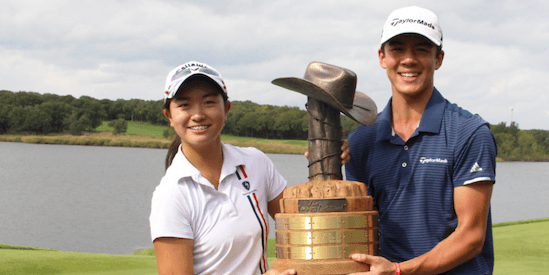 Rose Zhang (L) and Michael Thorbjornsen (R) <br>(AJGA Photo)