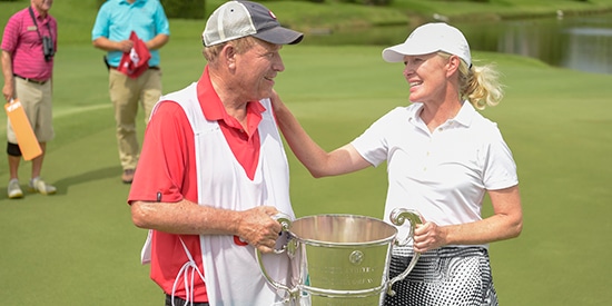 Lara Tennant with her father and caddie George Mack Sr (USGA photo)