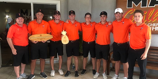 Oklahoma State with its team trophy (Photo courtesy OSU Athletics)