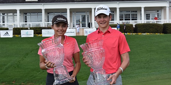 Defending champions Alexa Pano and Michael Brennan (Photo courtesy DJ World Junior)