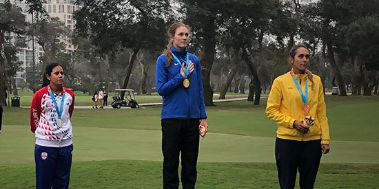 Emilia Migliaccio on the podium (photo submitted)