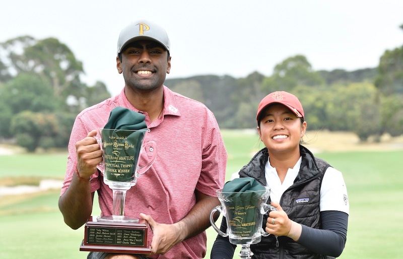 Master of the Amateurs champions Sahith Theegala and Alyaa Adulghany