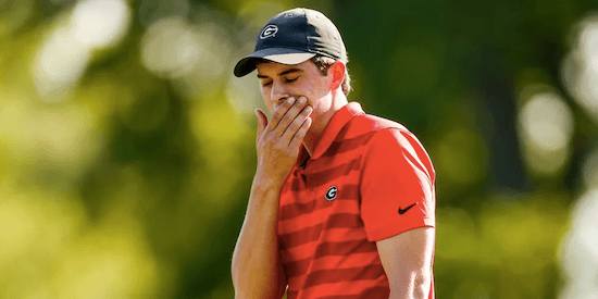 Davis Thompson went from red numbers to letters on a brutal U.S. Open Friday (USGA)