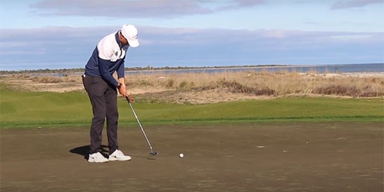 Ludvig Aberg rolling the winning putt (Savannah Richardson photo)