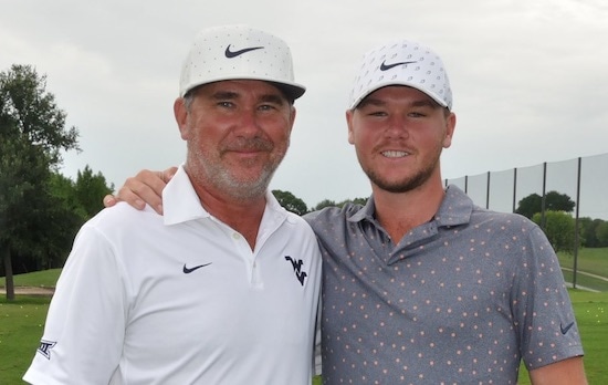 Matthew Sharpstene (right) with his father Jeff