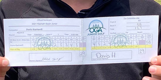13-year-old Davis Hartwell shoots 58 (yes 58!) in junior tourney