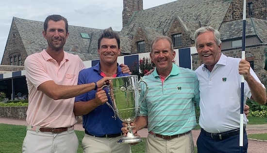 Champions Stewart Hagestad and Mike McBride<br>Senior Champs Chip Lutz and Chris Lange (AG photo)