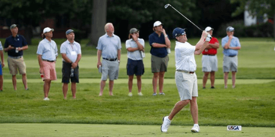 Oakland Hills member Tom Gieselman had <BR>the largest following on Tuesday (Jeff Haynes/USGA)
