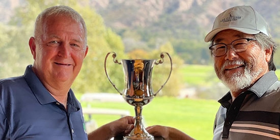Steven McPherson (L) and super senior champ David Ujihara