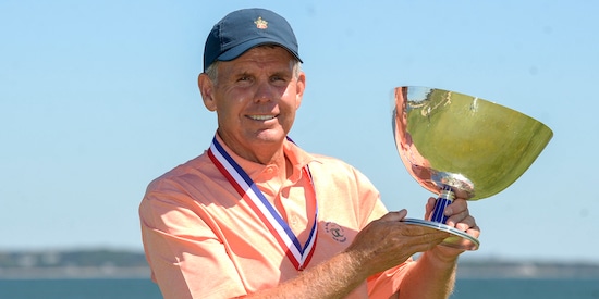 Rusty Strawn with the Frederick L. Dold Championship trophy (Kathryn Riley/USGA)