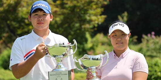 Seonghyun Ahn and Seojin Park (Korea Golf Association Photo)