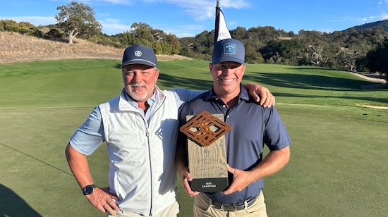 Tournament Chairman Erik Stocker with Colby Harwell (AmateurGolf.com photo)
