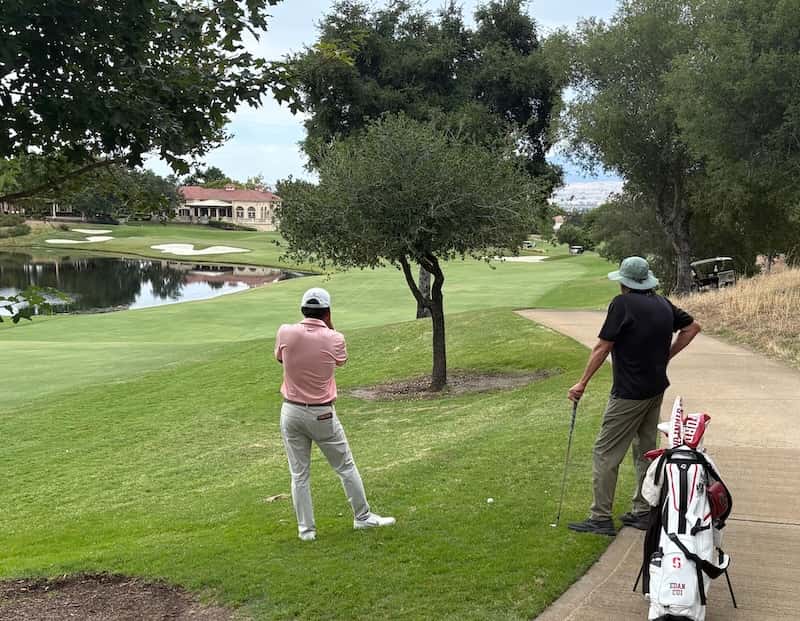 Edan Cui faced down this shot on No. 18