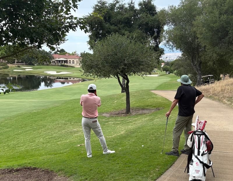 Edan Cui faced down this shot on No. 18