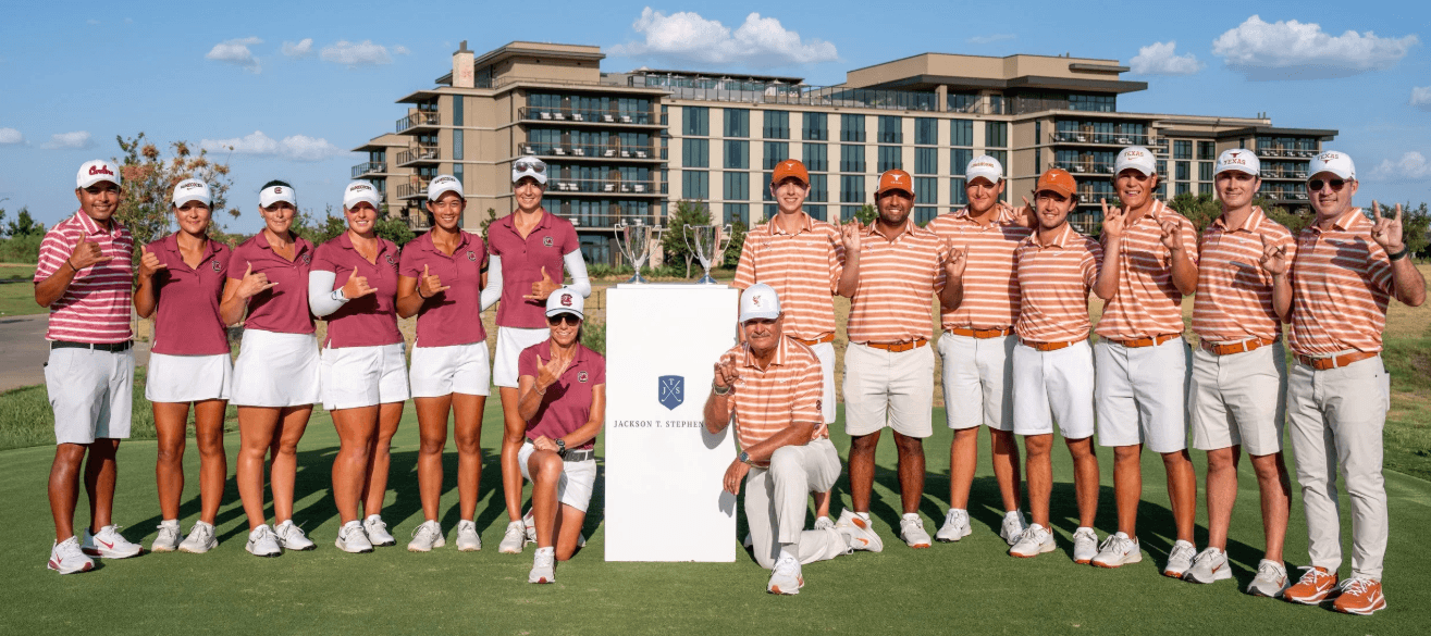 Winners - South Carolina Women's golf team and Texas men's golf team