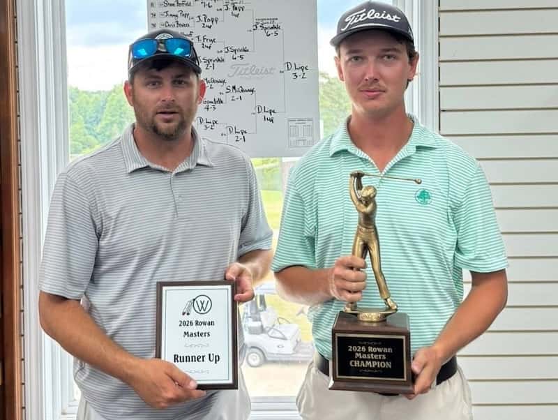 Cade Cranfield (right) with runner-up Derek Lipe